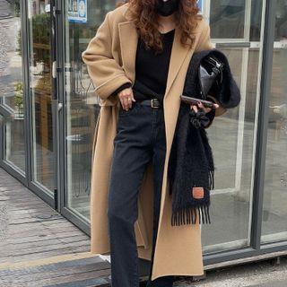 Long Lapel Tie-waist Jacket