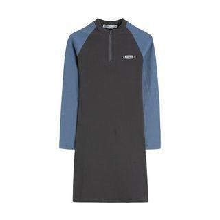 Long-sleeve Logo Raglan Sheath Dress