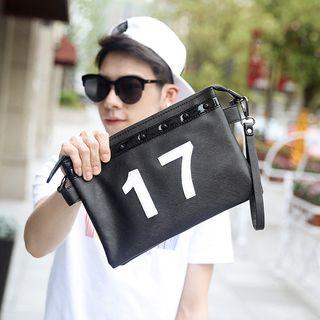 Faux Leather Numbering Clutch
