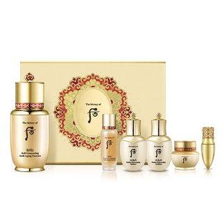 The History Of Whoo - Bichup Self-generating Anti-aging Essence Special Set: Essence 50ml + First Care Moisture Anti-aging Essence 15ml + Cheongidan Hwahyun Radiant Rejuvenating Balancer 25ml + Emulsion 25ml + Ja Yoon Cream 8ml + Gongjinhyang Mi Luxury Li