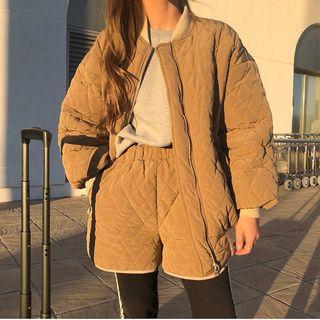 Plain Padded Bomber Jacket / Shorts