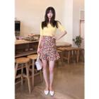 Shirred Floral Print Skirt