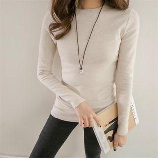 Crew-neck Slim-fit Napped T-shirt