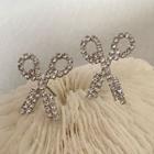 Scissors Rhinestone Earring 1 Pair - Silver - One Size