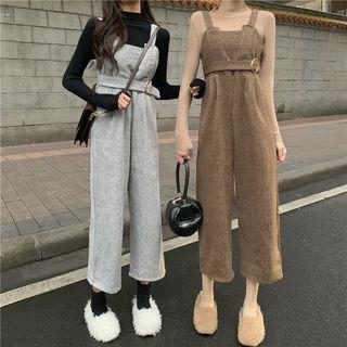 Long-sleeve Stand Collar Top / Wide-leg Jumper Pants