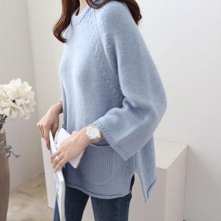 Tie-back Pocket-detail Knit Top