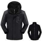 Set: Hooded Color Panel Zip Jacket + Fleece Zip Jacket