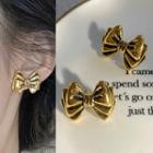 Bow Alloy Earring 1587a - 1 Pair - Gold - One Size