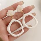 Irregular Acrylic Hoop Dangle Earring 1 Pair - Earring - White - One Size