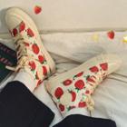 High / Low Top Strawberry Print Sneakers
