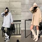 Drop-shoulder Fleece-lined Hoodie Dress