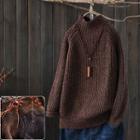 Mock-neck Melange Sweater