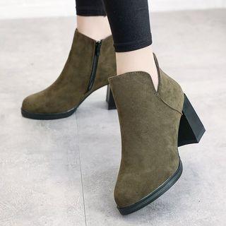 Platform Block-heel Ankle Boots