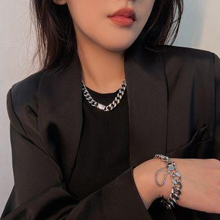 Buckled Alloy Chunky Chain Necklace / Bracelet