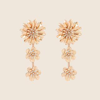 Alloy Flower Drop Earring 1 Pair - Gold - One Size