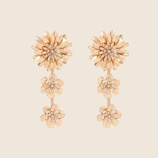 Alloy Flower Drop Earring 1 Pair - Gold - One Size