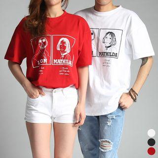 Couple Leon Illustration T-shirt