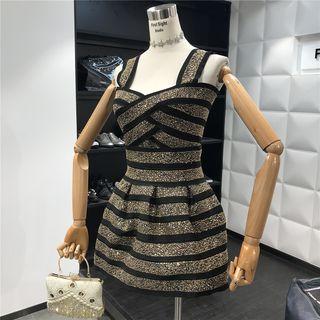 Glitter Striped Sleeveless Top / A-line Skirt