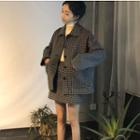 Cropped Plaid Wool Jacket / Mini Skirt