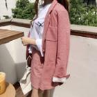Set: Houndstooth Blazer + A-line Skirt