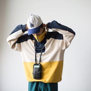 Lapel Color-block Pullover