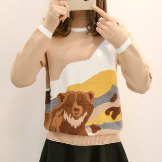 Animal Long-sleeve Knit Top