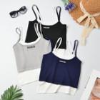 Mock Two-piece Lettering Knit Camisole Top