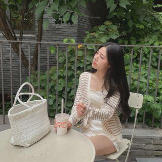 Striped Linen Blend Cardigan