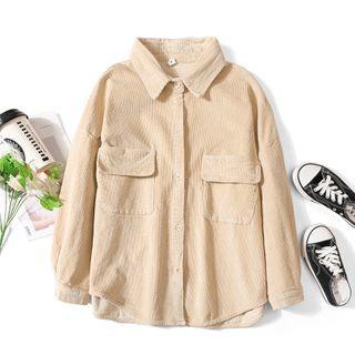 Plain Corduroy Shirt Almond - One Size
