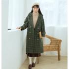 Double-breasted Plaid Tweed Coat
