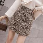 Leopard Print High-waist A-line Skort