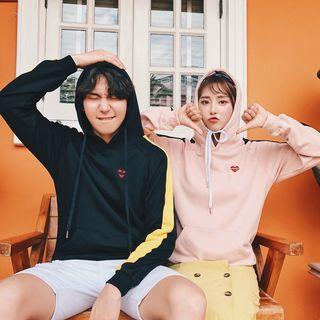 Couple Matching Color Block Printed Sweatshirt