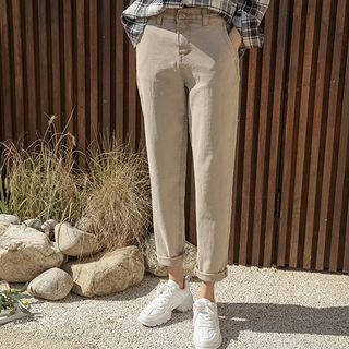 Band-waist Pigment Tapered Pants
