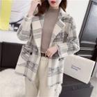 Double Breasted Plaid Cardigan