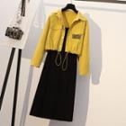 Set: Jacket + Midi A-line Dress