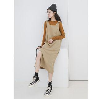 Plain Long-sleeve T-shirt / Loose-fit Jumper Dress