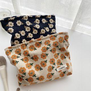 Corduroy Floral Pouch