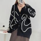 Swan Print Cardigan
