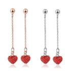 Faux Crystal Heart Dangle Earring