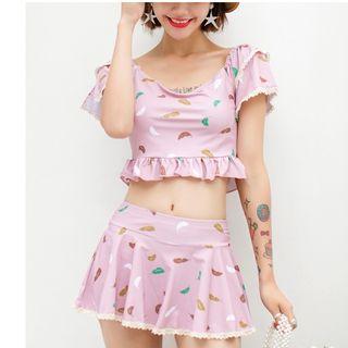 Set: Feather Swim Top + Skirt