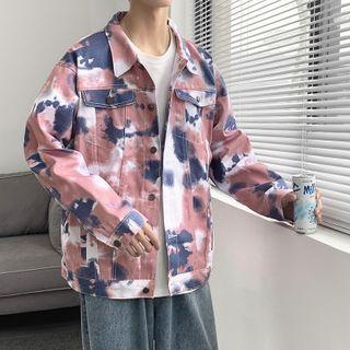 Tie Dye Button Denim Jacket