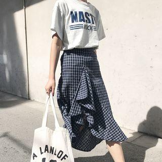 Window Pane Midi Skirt