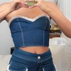 Strapless Lace Trim Camisole Top