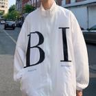 Long-sleeve Letter Print Zipped Jacket