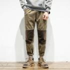 Patchwork Corduroy Tapered Pants