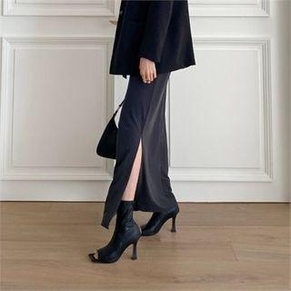 Open-toe Zip-back Booties