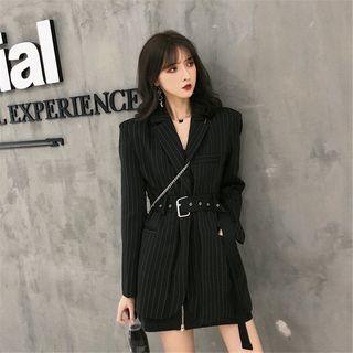 Striped Long Blazer As Shown In Figure - One Size