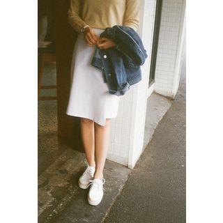 Asymmetric-hem H-line Skirt