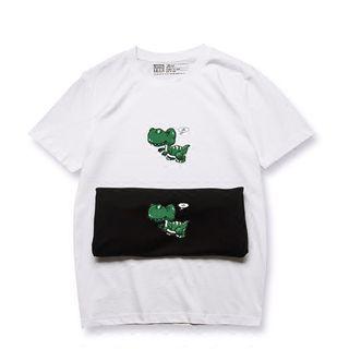 Short-sleeve Dinosaur Print T-shirt