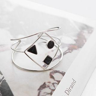 Geometric Tiered Open Bangle